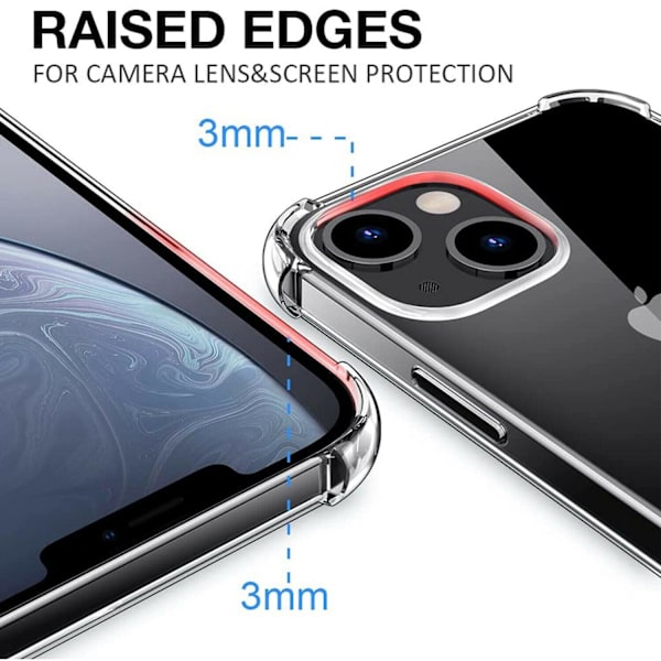 iPhone 14 Plus - Bumper Extra Stöttåligt Slim Mjuk Skal Transparent