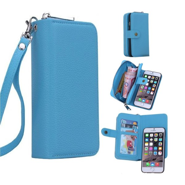 iPhone 6 Plus / 6s Plus - Magneettinen lompakkokotelo - sininen Blue