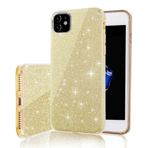 iPhone 15 Plus - 3in1 Glitter Elegant Mjuk Skal Guld