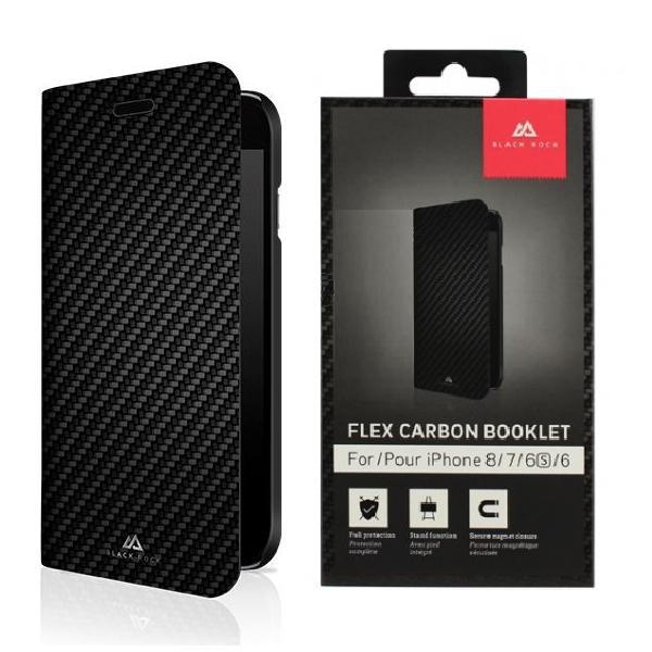iPhone 6 / 6s Black Rock Flex Carbon Booklet Mobiililompakko Black