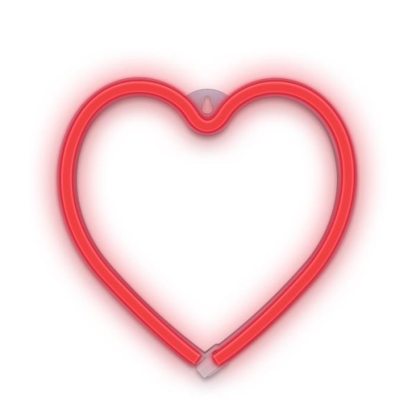 Neon LED HEART Paristo + USB Forever Light - punainen Punainen