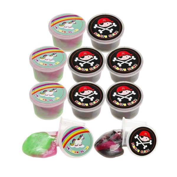 8-Pack Unicorn / Pirate Mini Slajm - Slime multifärg