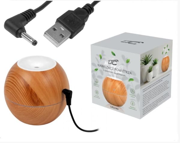 Luftfuktare Aroma Diffuser 4 färger upplyst 130ml Ljus trä Light brown