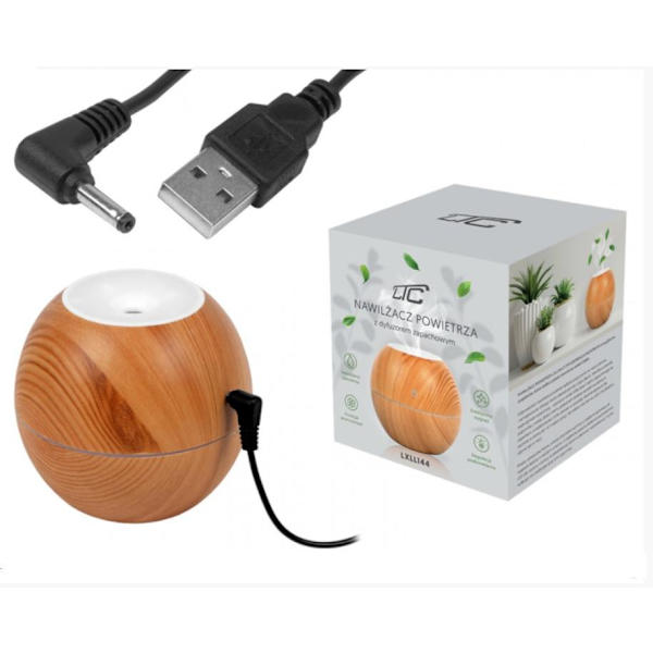 Luftfuktare Aroma Diffuser 4 färger upplyst 130ml Ljus trä Ljusbrun