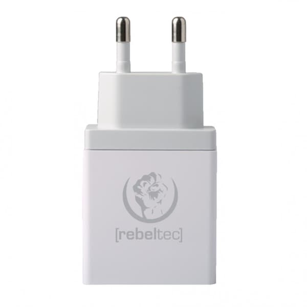 iPhone, Samsung Turbo QC 3.0 Rebeltec Väggladdare 4xUSB Vit White