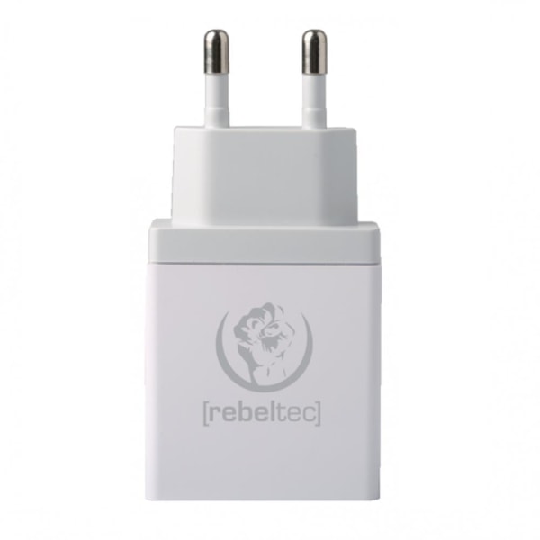 iPhone, Samsung Turbo QC 3.0 Rebeltec Vægoplader 4xUSB Hvid White