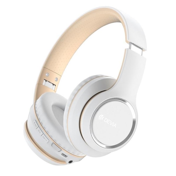 Devia Kintone foldbare On-Ear trådløse Bluetooth HD-hovedtelefoner White