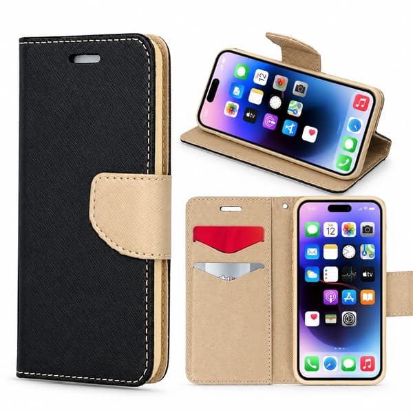 Xiaomi Redmi 9A / 9AT - Smart Fancy Mobilplånbok - Svartguld multifärg