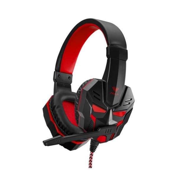 Gaming Headset Hörlurar AULA Prime Stereo Basic - Svart/Röd Röd