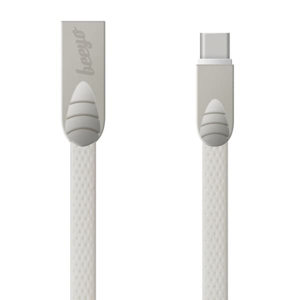 Beeyo USB-C 2Amp Flat kabel för Smartphones - 100cm White