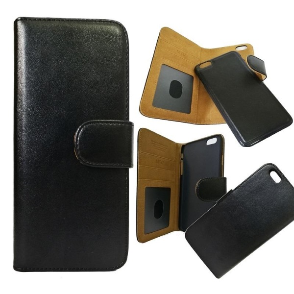 iPhone 6 Plus/6s Plus Eco-Leather Mobile lompakko irrotettava takakansi Black