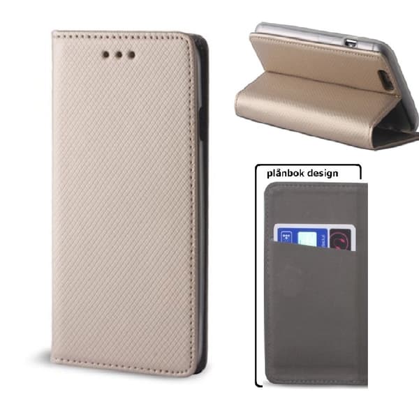 Motorola One Vision - Smart Magnet Mobilplånbok - Guld Guld