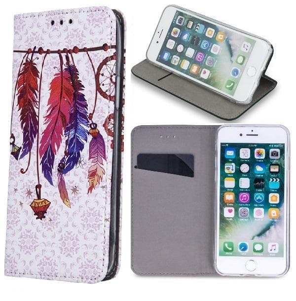 iPhone SE 2022 / SE 2020 / 7 / 8 - Smart Trendy Mobilplånbok - Boho4 Vit