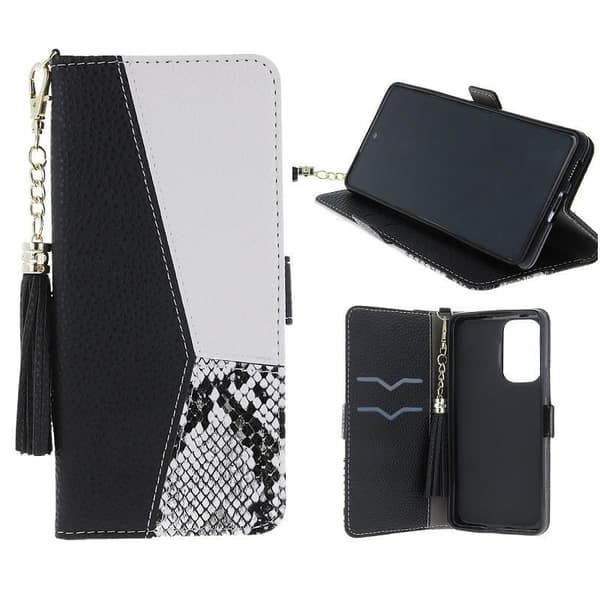 iPhone 14 Plus - Smart Charms -kotelo, mobiililompakko, musta Black