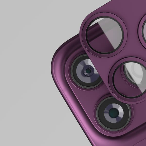 iPhone 18 Pro / 18 Pro Max – Etteri Full Kameraskydd 9H – Dark Cherry Multicolor