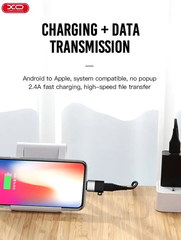 microUSB till Lightning Adapter - Laddning / Dataöverföring Black