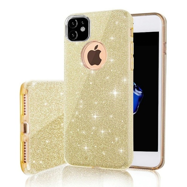 iPhone XR - 3in1 Glitter Elegant Mjuk Skal -Guld Gold