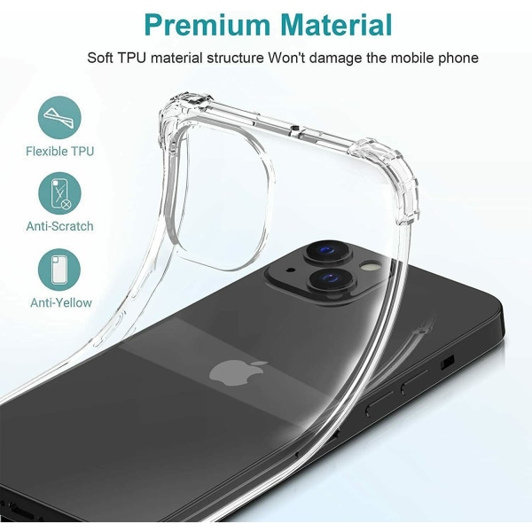 iPhone 14 Plus - Bumper Ekstra stødfast, tyndt blødt cover Transparent