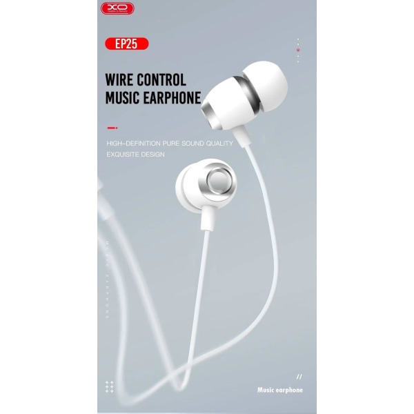 Köp XO USB-C / Typ-C Kontakt In-Ear Hörlurar med Mikrofon EP25 - Vit Vit |  Fyndiq