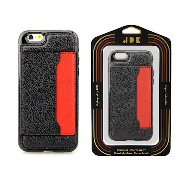 iPhone 6 / 6s - PU läder Plånboksfodral med inbyggt ställ -Svart Black
