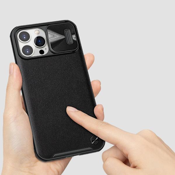 iPhone 13 Pro Max - Nillkin CamShield Leather Skal - Svart Svart