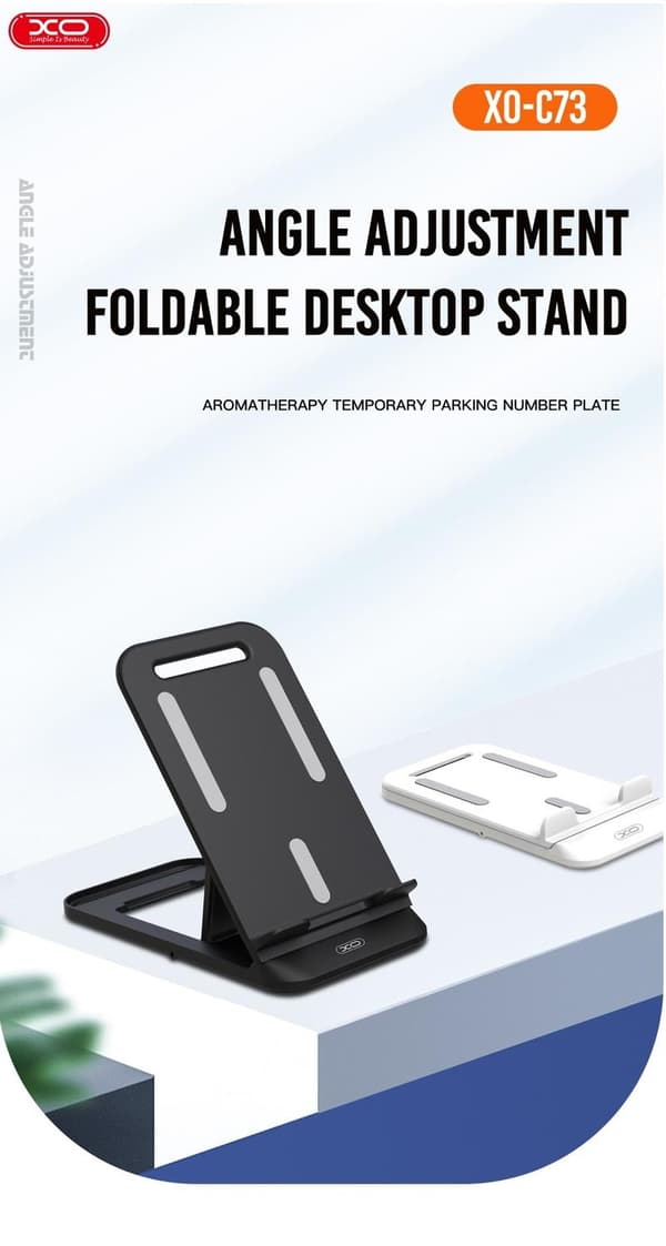 Bærbar Multi-Angle Mobiltelefon Holder/Stativ Holder - Sort Black