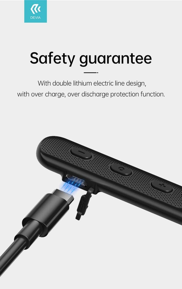 Bluetooth Smart Trådlös Handsfree Neckband Devia Kintone Svart