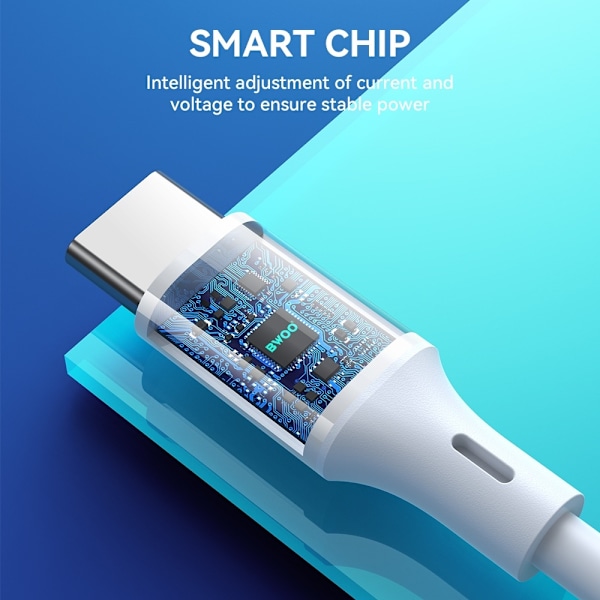 60W USB-C To USB-C PD Premie Snabbladdning kabel iPhone15/16, Samsung Vit