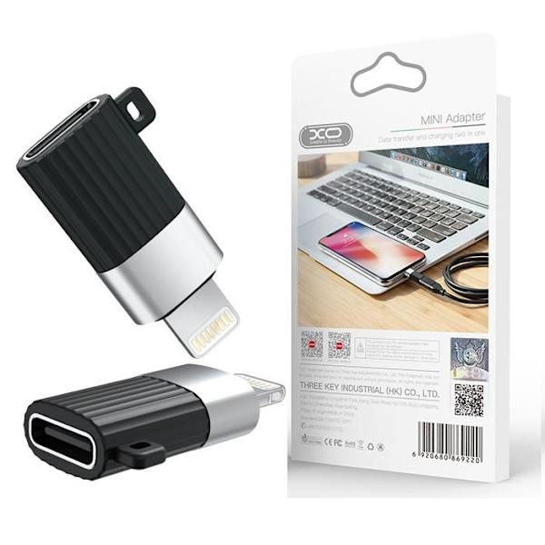 USB-C / Type-C - Lightning-sovitin - lataus / tiedonsiirto Black