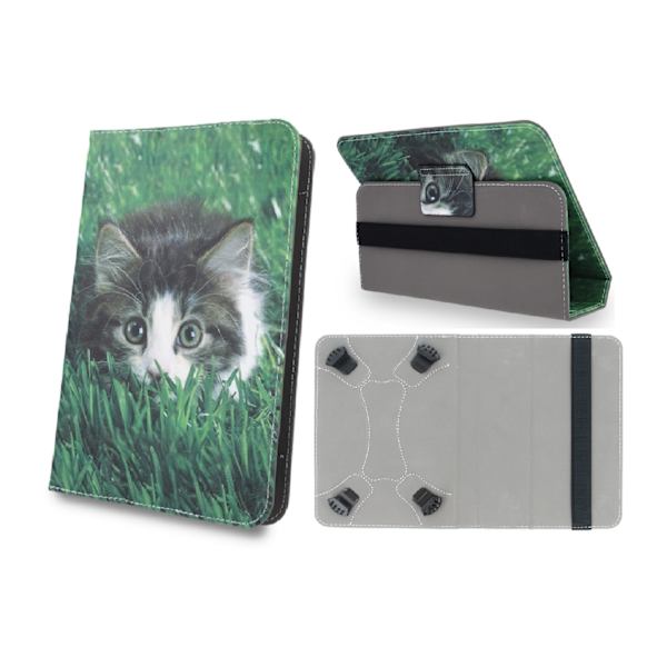 Yleiskäyttöinen läppäkotelo 7"-8" tableteille - Kitty Green