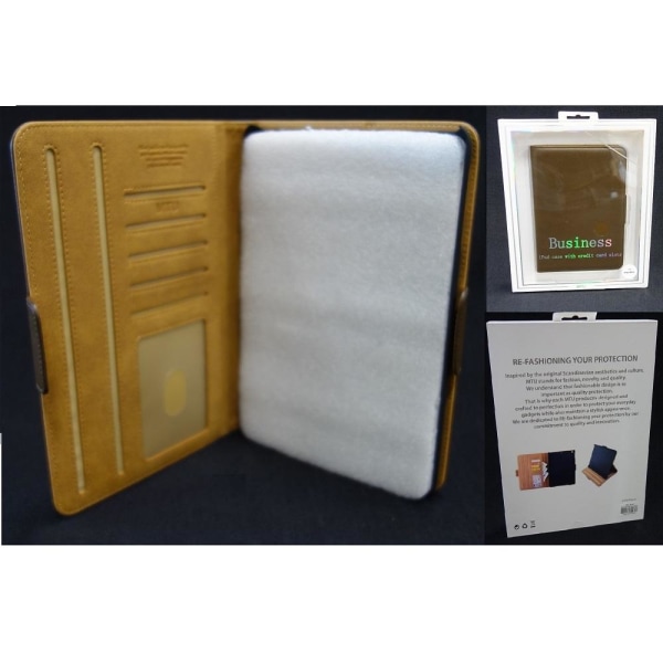 iPad Mini 1/2/3 - Business Edition -nahkainen lompakkokotelo - ruskea Brown