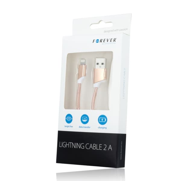 iPhone Snabbladdning Lightning kabel för iPhone / iPad - 2Amp Pink gold