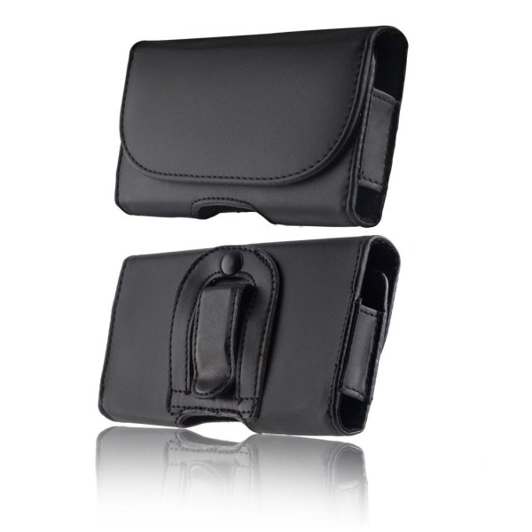 Eco-læder mobil bæltehylster til mobil størrelse op til 6" Black