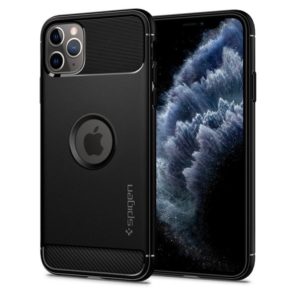 iPhone 12 PRO MAX - SPIGEN Rugged Armor Skal - Mattsvart Svart