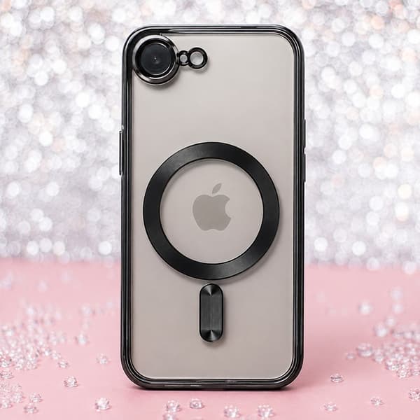iPhone 17e / iPhone 16e - MagSafe-kompatibelt Chrome Skal med Kameraskydd Transparent