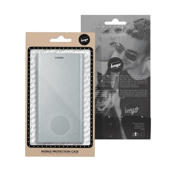 iPhone 7 / 8 Beeyo Book Grande Flip Case Mobilplånbok - Silver Silver