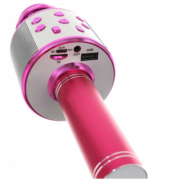 Karaoke Trådlös Mikrofon med Bluetooth-högtalare - Svart Black