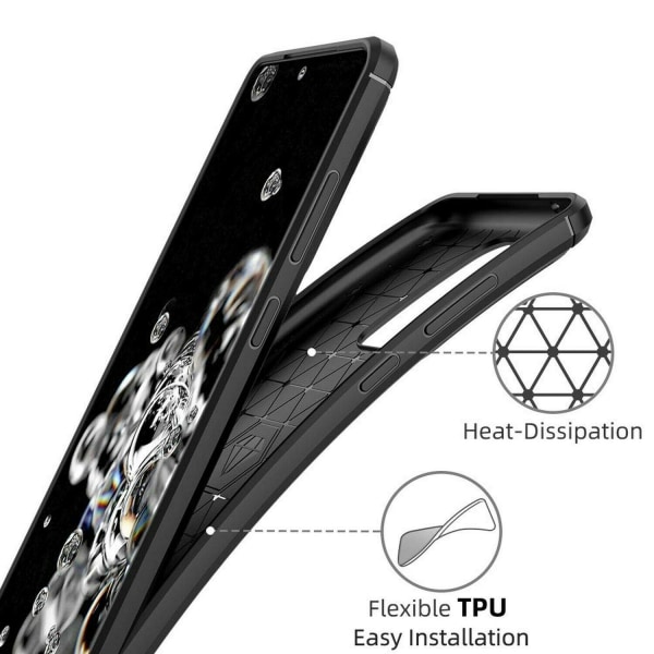 Samsung Galaxy S20 Ultra - Flexibel Carbon Mjuk TPU Skal - Svart Black