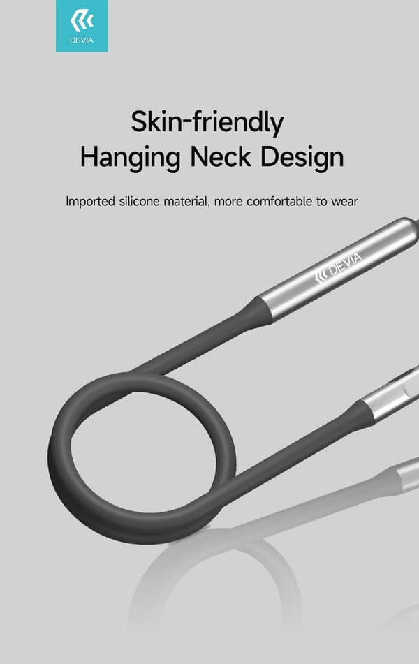 Bluetooth Smart Trådlös Handsfree Magnetic Neckband Devia Titan grå