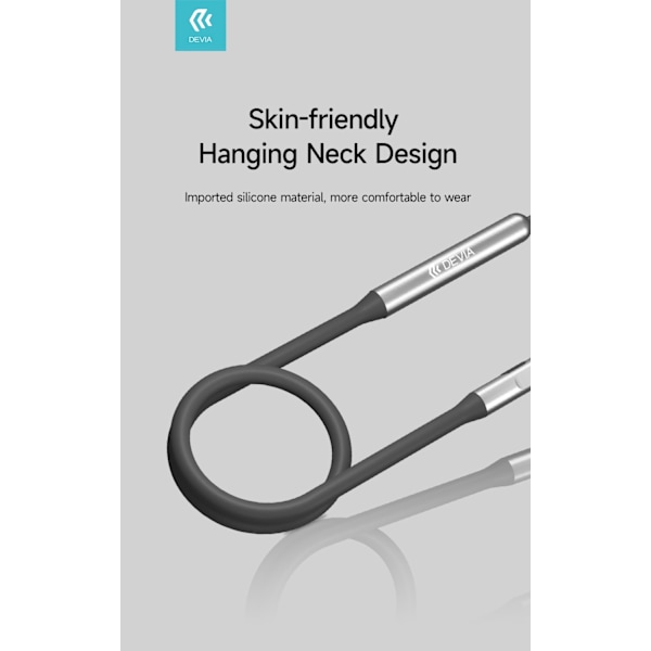 Bluetooth Smart Trådlös Handsfree Magnetic Neckband Devia Titanium grey
