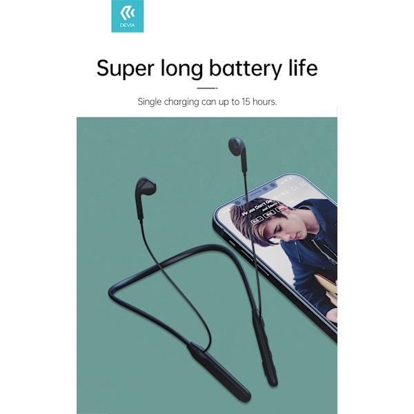 Bluetooth Smart Trådlös Handsfree Neckband Devia Kintone Svart