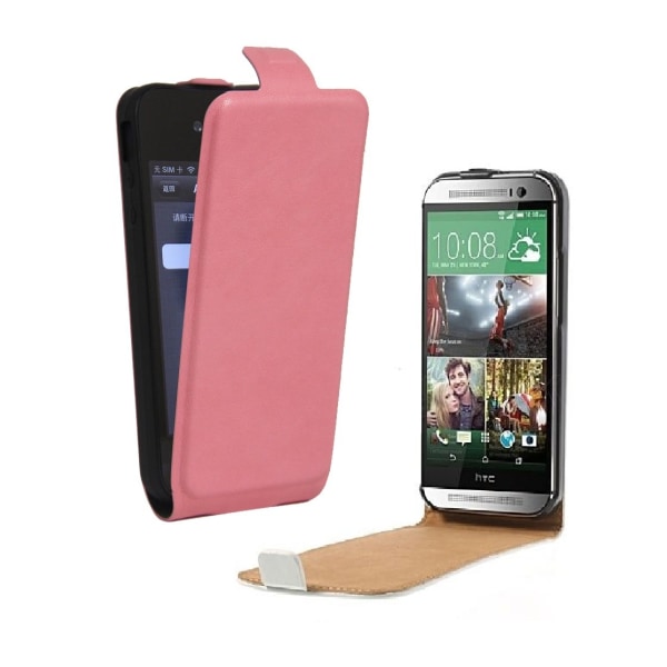 Sony Xperia Z2 - DeLuxe Leather Case Flip Case - Vaaleanpunainen Pink