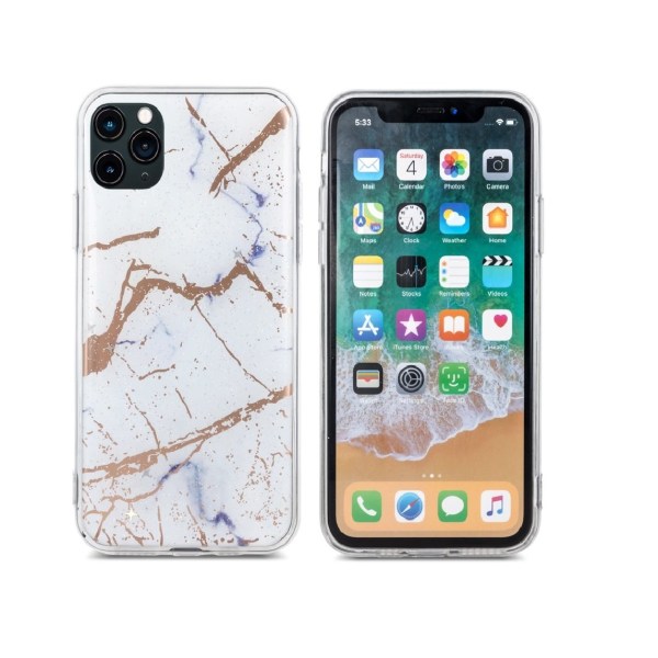 iPhone 11 Pro Max - Trendy Marmor Cover - Hvid White