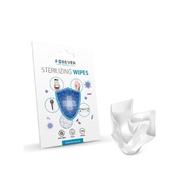 20-Pack FOREVER Sterilizing våtservetter för Glasögon, Mobil White