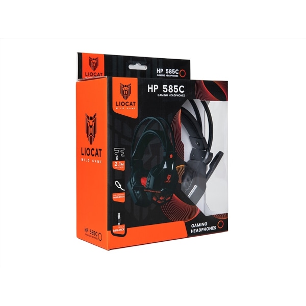 Spelhörlurar Liocat 40mm 585C Gaming Headset med 2,10m kabel Svart