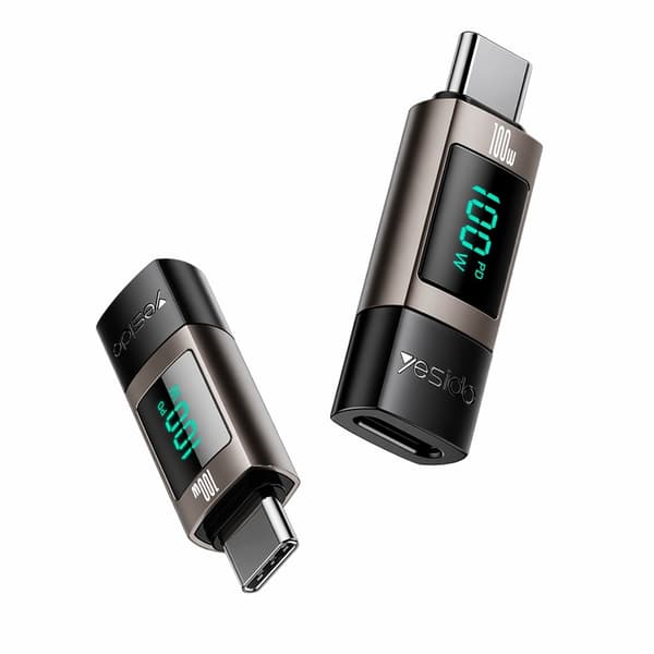 USB-C till USB-C Adapter 100W PD laddnings & 480Mbps dataöverföring Svart