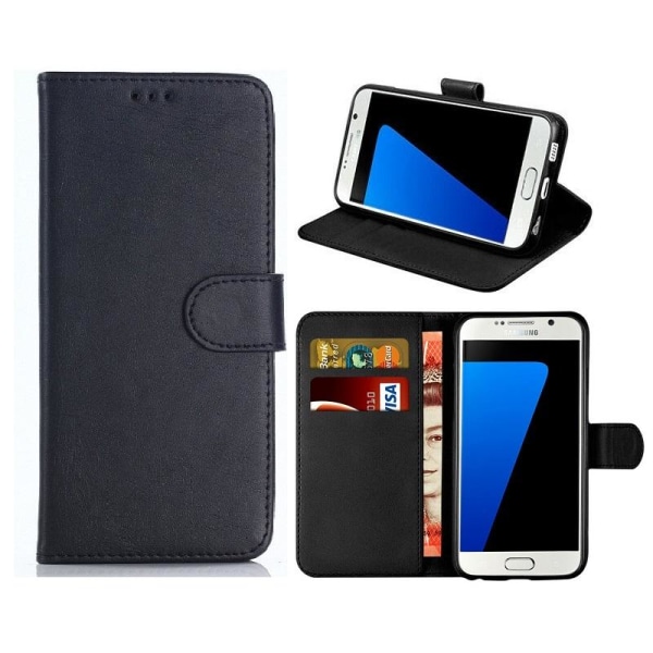 Samsung Galaxy S7 Flip Case Mobilpung - Sort Black