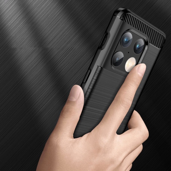 OnePlus 10 Pro - Joustava hiilikuitupehmeä TPU-suojus - musta Black