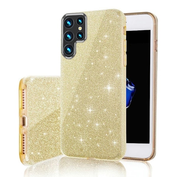 Samsung Galaxy S25 - 3in1 Glitter Elegant Mjuk Skal Guld Guld