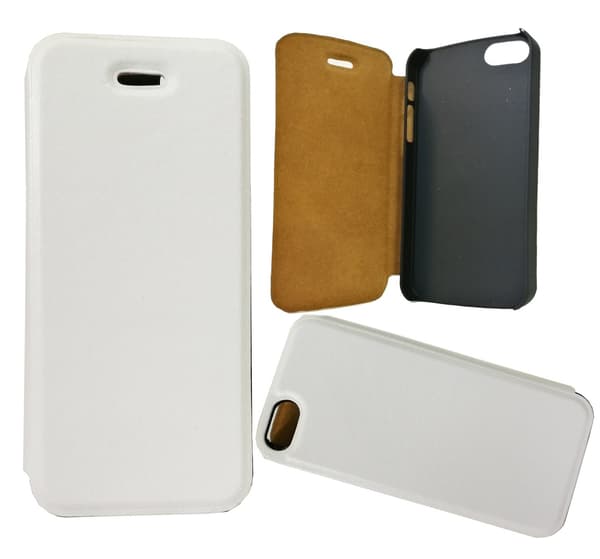 iPhone 5/5s/SE - Eco Läder Toppkvalité Slim Fodral - Vit Vit